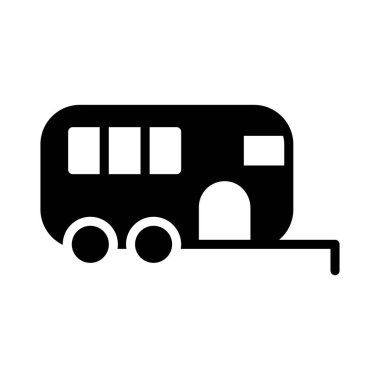 römork glif düz vektör simgesi