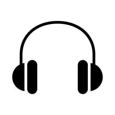 kulaklık glif düz vektör simge
