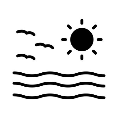 nehir glif simge vektör