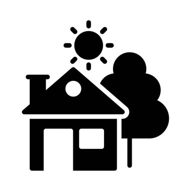 ev glif düz vektör simgesi