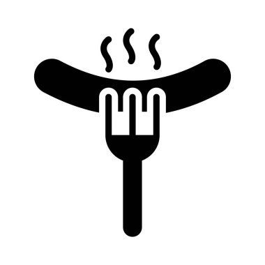 çatal glif düz vektör simge