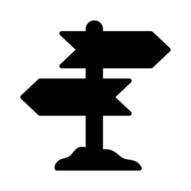 düz ok glif simge vektör