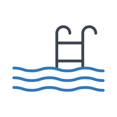 Havuz glif renk vektör simge