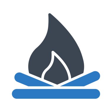 şenlik ateşi glif renk vektör simgesi