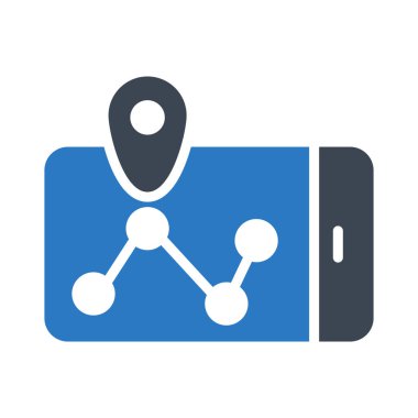 Konum glif renk vektör simge