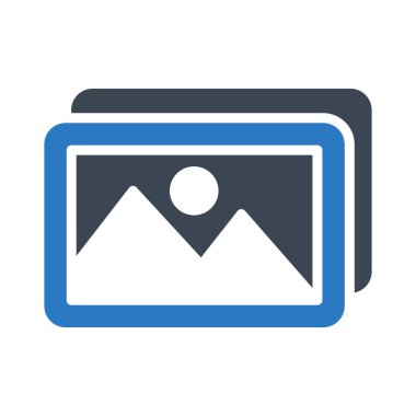 Fotoğraf glif renk vektör simge