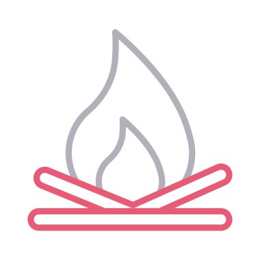 şenlik ateşi renk çizgi vektör simgesi