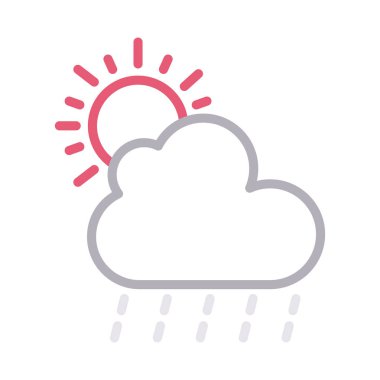 bulut renk çizgi vektör simge