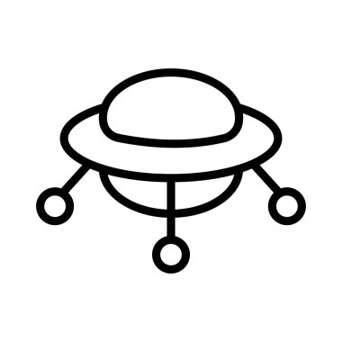 UFO ince çizgi vektör simgesi