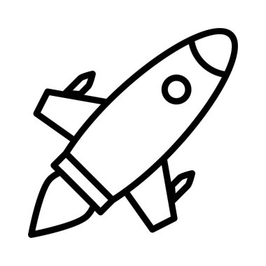 uzay gemisi ince çizgi vektör simge