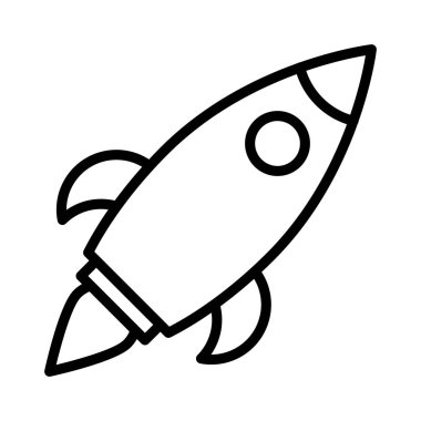 Roket ince çizgi vektör simgesi