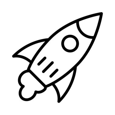 Roket ince çizgi vektör simgesi