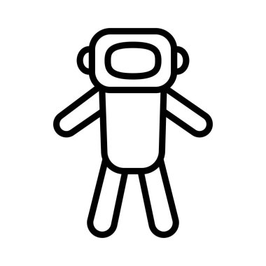 kozmonot ince çizgi vektör simgesi