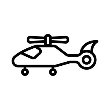 helikopter ince çizgi vektör simgesi