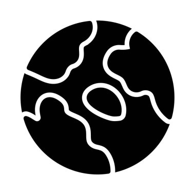 düz gezegen glif simge vektör