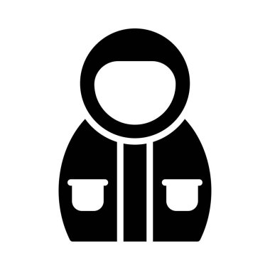 düz astronot glif simge vektör