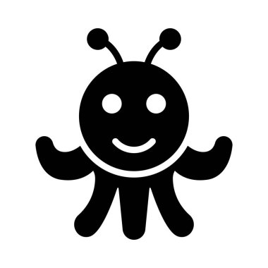 düz yabancı glif simge vektör