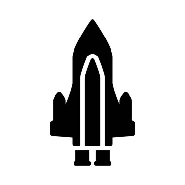 Daire gemi glif sembol yabancı vektör