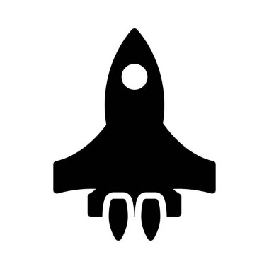 Daire gemi glif sembol yabancı vektör