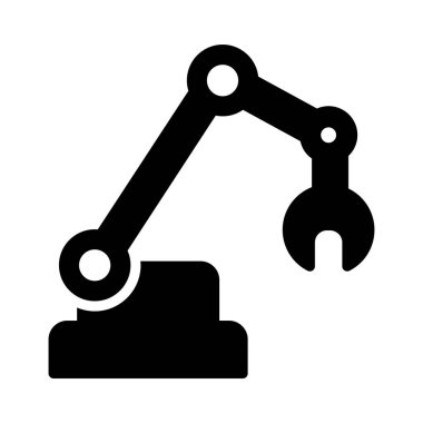 makine glif düz vektör simgesi