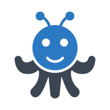 yabancı glif renk vektör simge