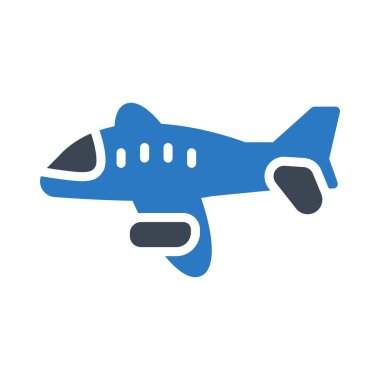 Uçak glif simge renk vektör