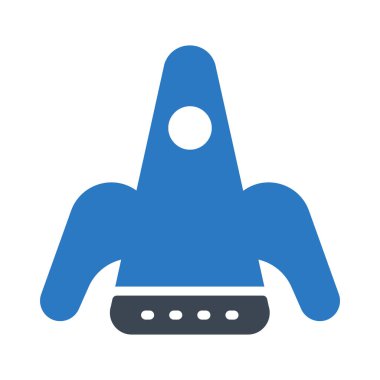 uzay gemisi glif simge renk vektör