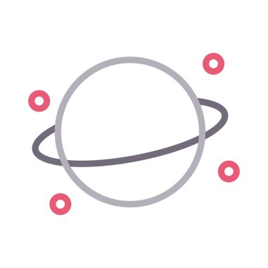 Satürn renkli çizgi vektör simgesi