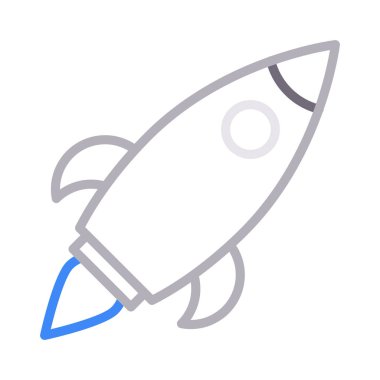 roket renk çizgi vektör simge