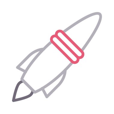 roket renk çizgi vektör simge