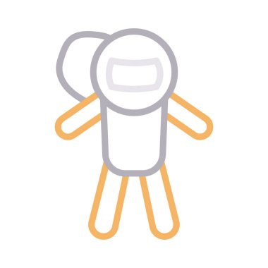 kozmonot renk çizgi vektör simgesi