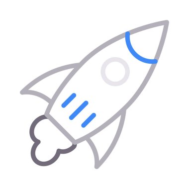 roket renk çizgi vektör simge
