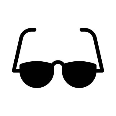 Gözlük glif düz vektör simge