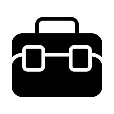 çanta glif düz vektör simge