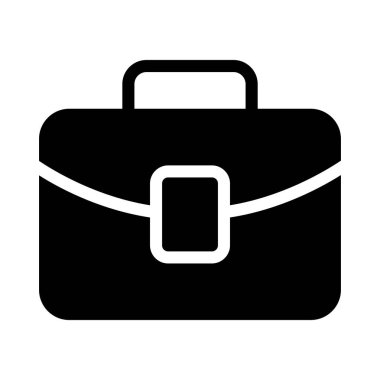 düz glif simge vektör çanta