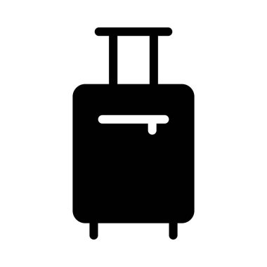 düz glif simge vektör çanta