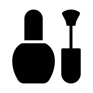 makyaj glif düz vektör simge