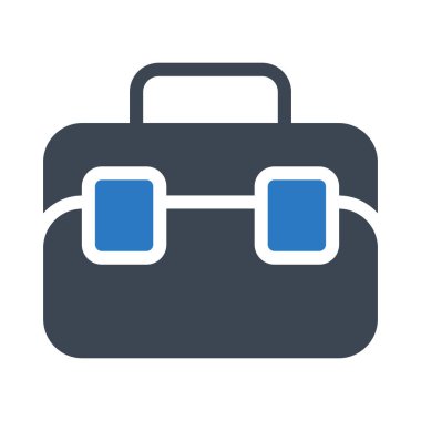 Evrak çantası glif renk vektör simgesi