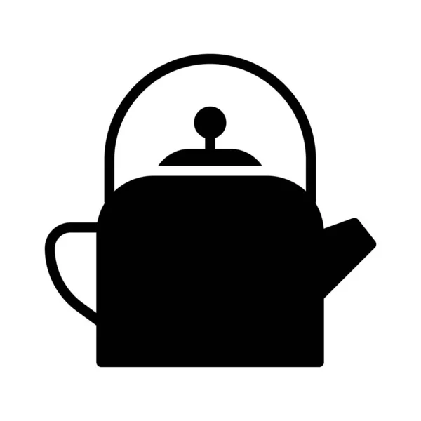 Kettle Glyph Flat Vector Icon — Stock Vector