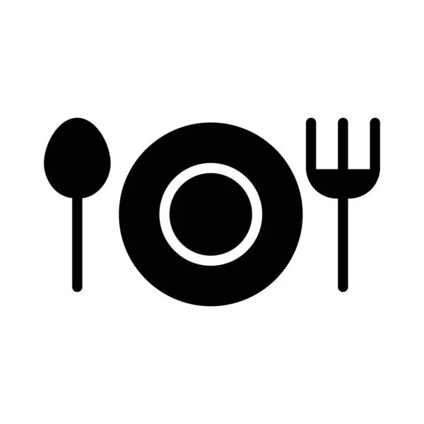 Restaurant Glyphe Plat Vecteur Icône — Image vectorielle