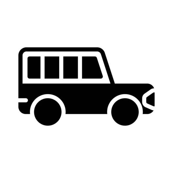 Vehicul Glif Pictogramă Vector Plat — Vector de stoc