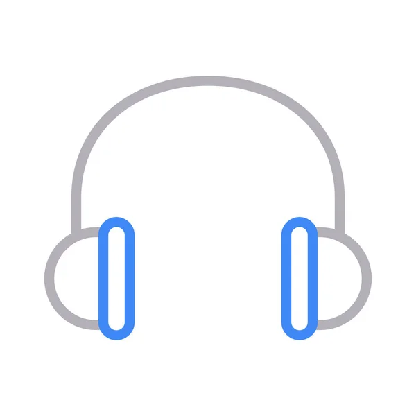 Auriculares Color Línea Vector Icono — Archivo Imágenes Vectoriales