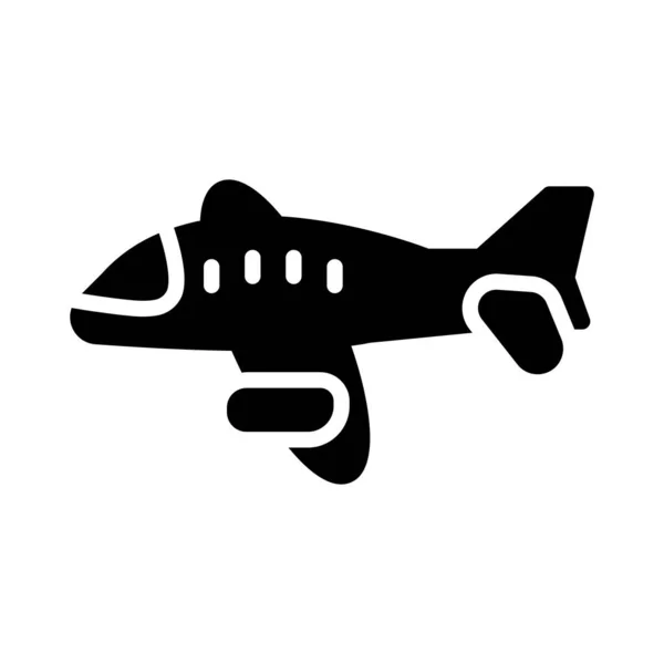 Flygplan Glyph Platt Vektor Ikon — Stock vektor