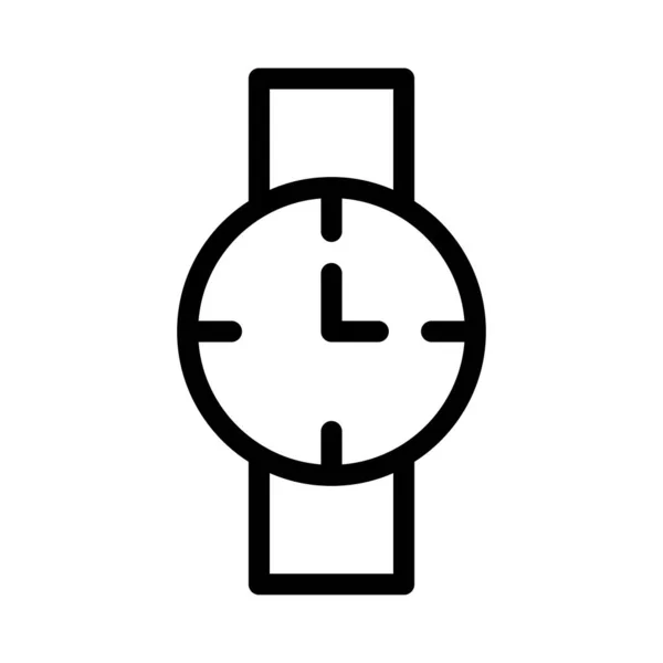 Reloj Línea Delgada Vector Icono — Archivo Imágenes Vectoriales