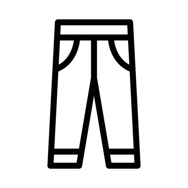 Trouser Ícone Vetor Linha Fina — Vetor de Stock