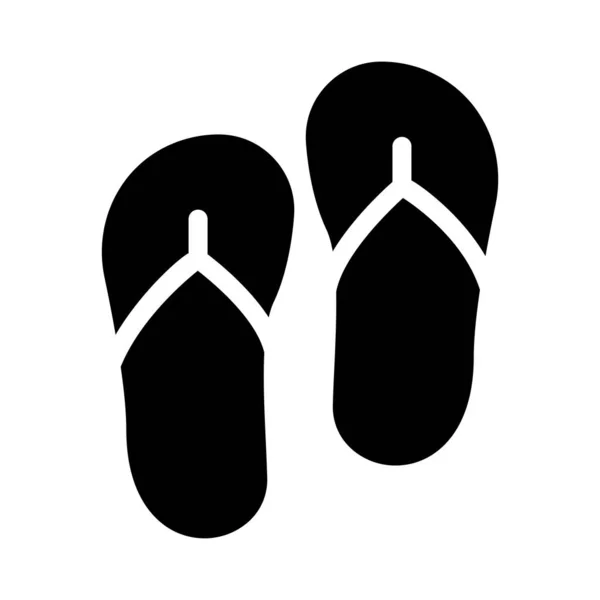 Sandale Glyphe Plat Vecteur Icône — Image vectorielle