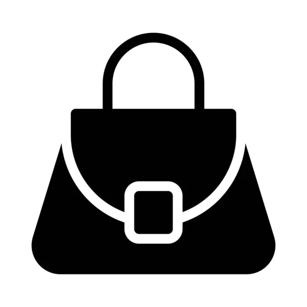 Borsa Glyph Piatto Icona Vettoriale — Vettoriale Stock