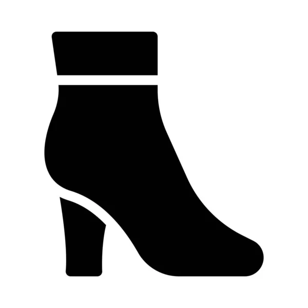 Ayakkabı Glif Düz Vektör Simge — Stok Vektör