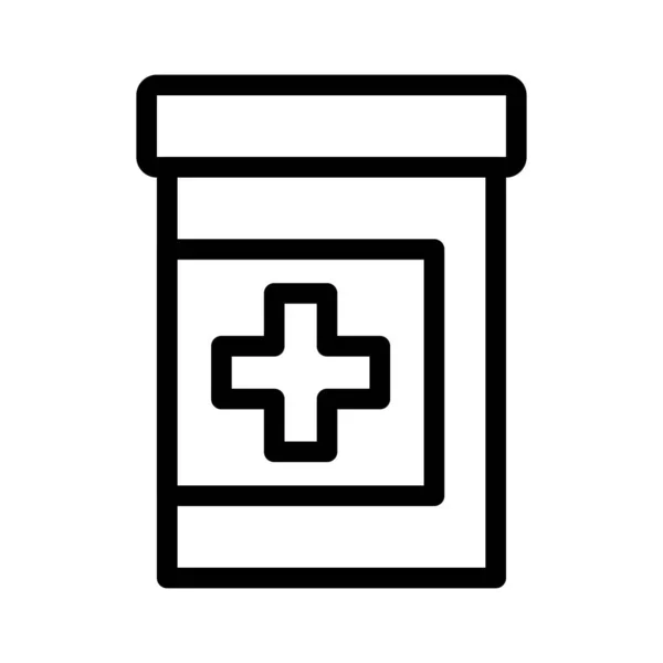 Medicamentos Línea Delgada Vector Icono — Archivo Imágenes Vectoriales