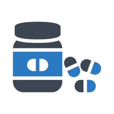Pills glif renk vektör simgesi